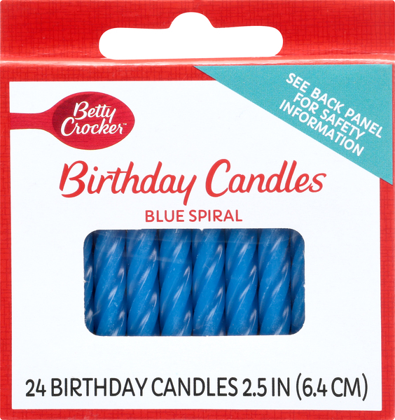 Betty Crocker Birthday Candles, Blue Spiral