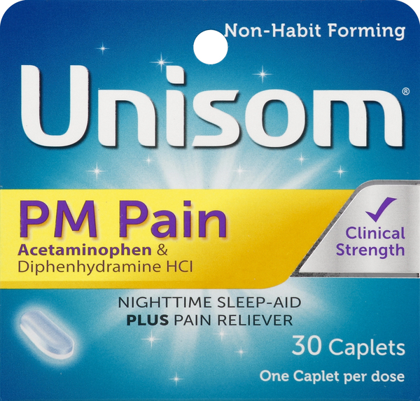 Unisom Nighttime Sleep-Aid, Plus Pain Reliever, Clinical Strength, Caplets