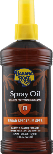 Banana Boat Sunscreen, Spray Oil, Broad Spectrum SPF 8