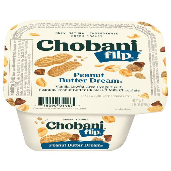 Chobani Yogurt, Greek, Peanut Butter Dream
