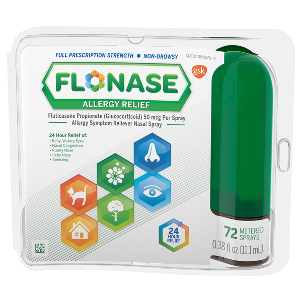 Flonase Nasal Spray, Allergy Relief, Full Prescription Strength, Non-Drowsy