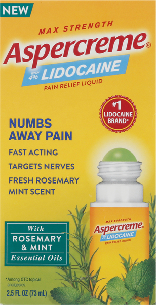 Aspercreme Pain Relief Liquid, with 4% Lidocaine, Max Strength