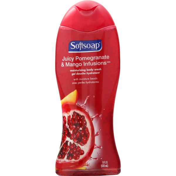 Softsoap Body Wash, Moisturizing, Juicy Pomegranate & Mango Infusions