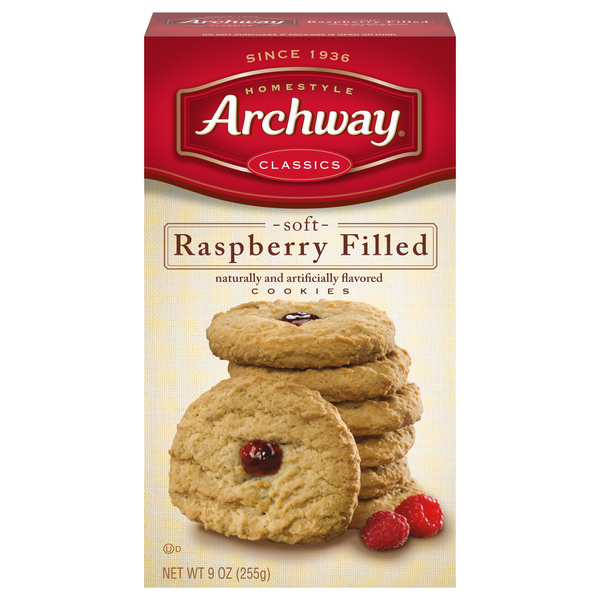 Archway Cookies, Soft, Raspberry Filled, Homestyle