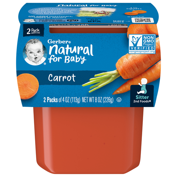 Gerber Carrot, Sitter 2nd Foods, 2 Pack