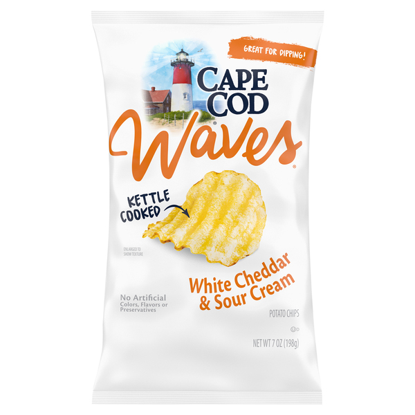 Cape Cod Potato Chips, Kettle Cooked, White Cheddar & Sour Cream