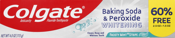Colgate Toothpaste, Anticavity Fluoride, Whitening, Baking Soda & Peroxide