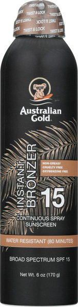Australian Gold Sunscreen, Instant Bronzer, SPF 15