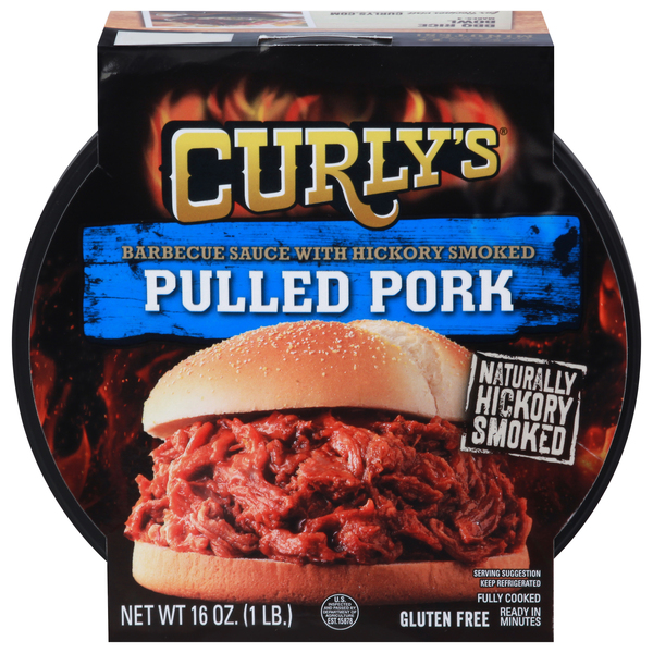 Curly's Pulled Pork, Barbecue Sauce with Hickory Smoked