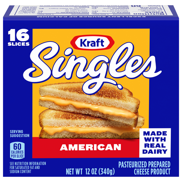 Kraft Cheese Slices, American, Singles