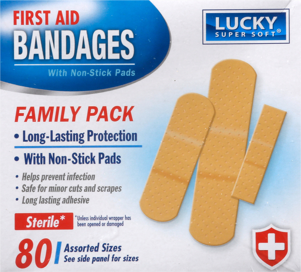Lucky Super Soft First Aid Bandages, Family Pack