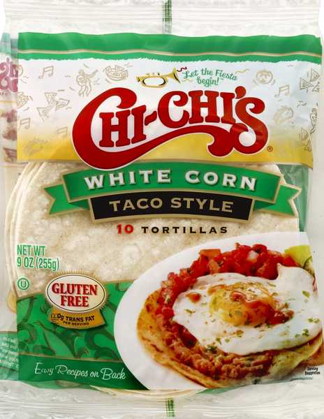 CHI CHIS Tortillas, White Corn, Taco Style