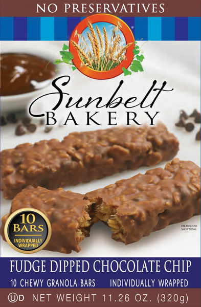 Sunbelt Bakery Granola Bars, Chewy, Fudge Dipped Chocolate Chip