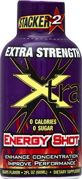 Stacker 2 Energy Shot, Extra Strength, Grape Flavor