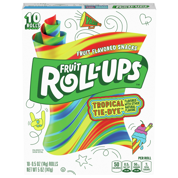 Fruit Roll-Ups Fruit Flavored Snacks, Tropical Tie-Dye