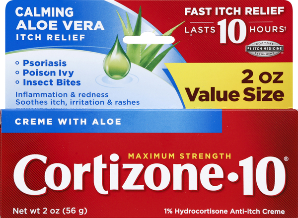 Cortizone-10 Anti-Itch Creme, Maximum Strength, Calming Aloe Vera, Value Size