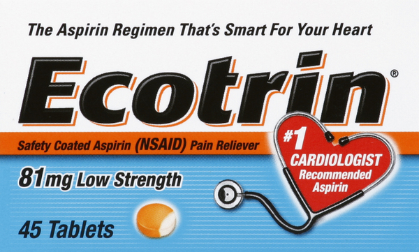 Ecotrin Aspirin, Low Strength, 81 mg, Tablets