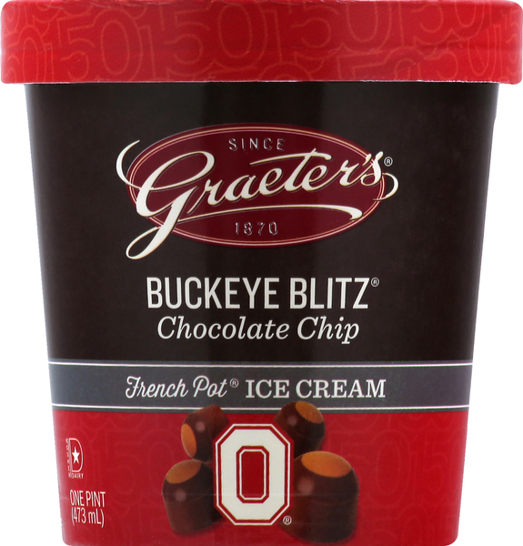 Graeters Ice Cream, Buckeye Blitz Chocolate Chip, French Pot