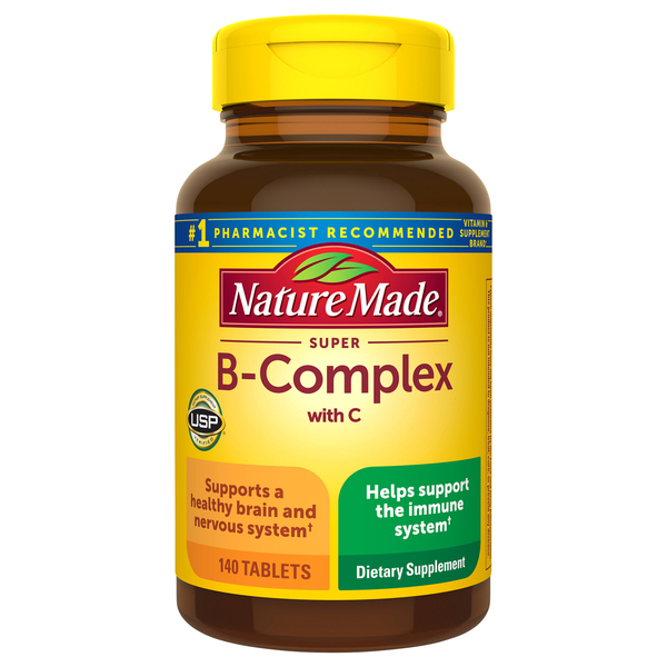 Nature Made B-Complex, with C, Super, Tablets