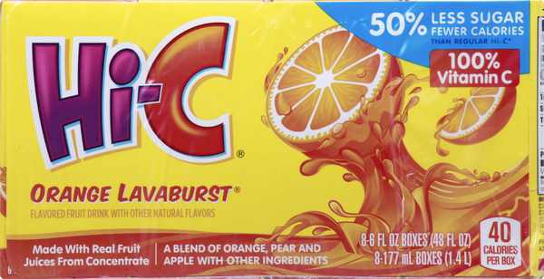 Hi-C Flavored Fruit Drink, Orange Lavaburst