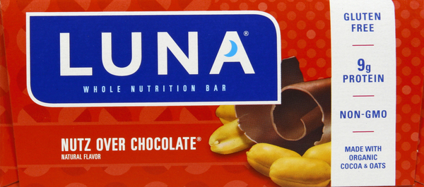 Luna Nutrition Bar, Whole, Nutz Over Chocolate