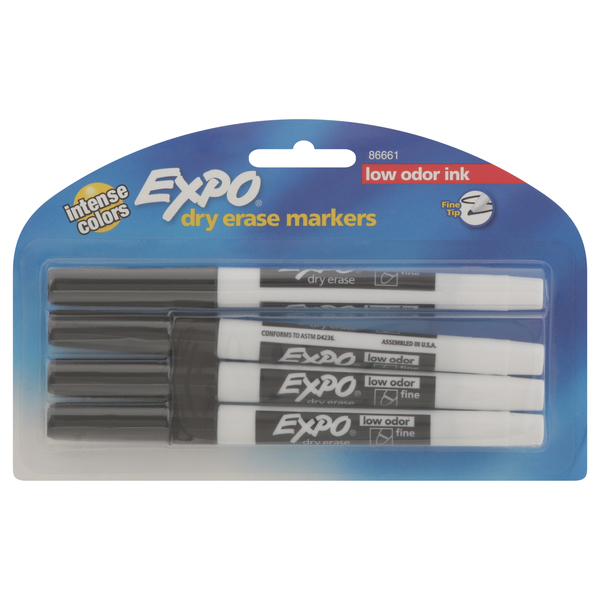 Expo Markers, Dry Erase, Low Odor Ink