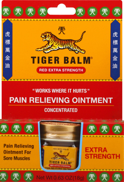 Tiger Balm Pain Relieving Ointment, Red Extra Strength