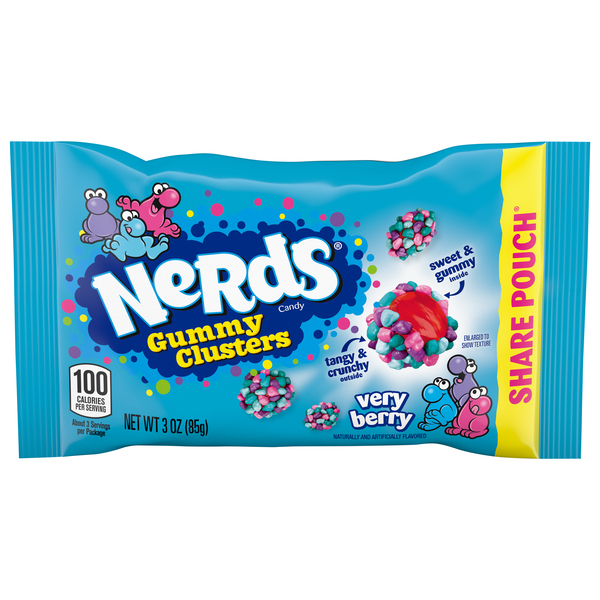Nerds Candy, Gummy Clusters, Very Berry, Share Pouch