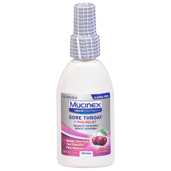 Mucinex Sore Throat + Pain Relief, Cherry Flavor, Spray