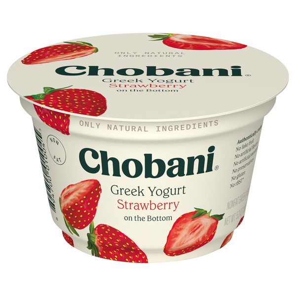 Chobani Yogurt, Greek, Strawberry on the Bottom