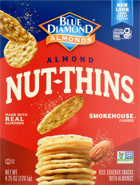 Blue Diamond Cracker Snacks, Nut & Rice, Almond, Smokehouse