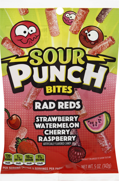 Sour Punch Bites Candy, Rad Reds
