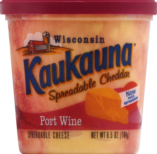 Kaukauna Cheese, Spreadable, Cheddar, Port Wine