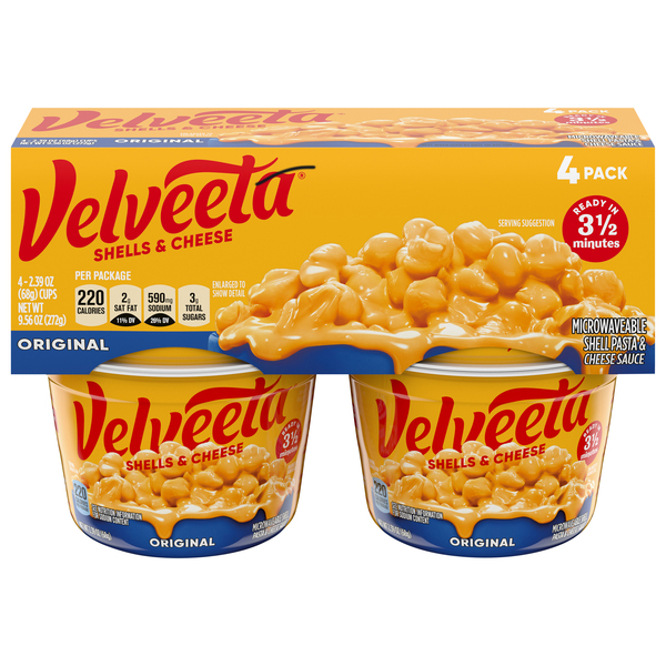 Velveeta Shells/Cheese, Original, 4 Pack