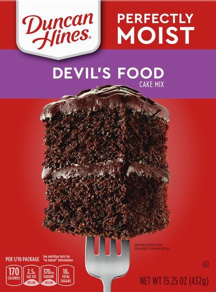 Duncan Hines Cake Mix, Devil's Food, Perfectly Moist