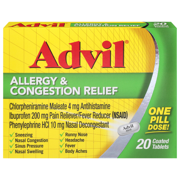 Advil Allergy & Congestion Relief, Coated Tablets