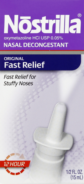 Nostrilla Nasal Decongestant, 12 Hour, Original Fast Relief