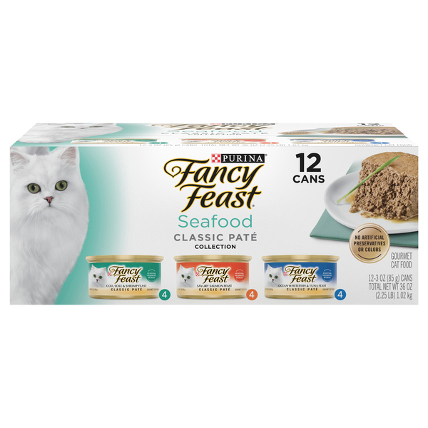 Fancy Feast Cat Food, Gourmet, Seafood, Classic Pate Collection