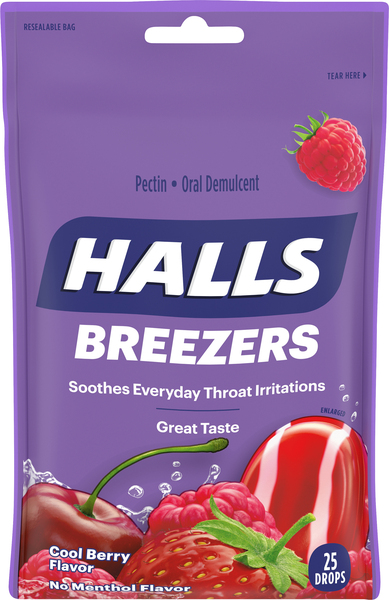 Halls Throat Drops, Cool Berry Flavor