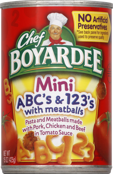 Chef Boyardee ABC's & 123's, Mini, with Meatballs
