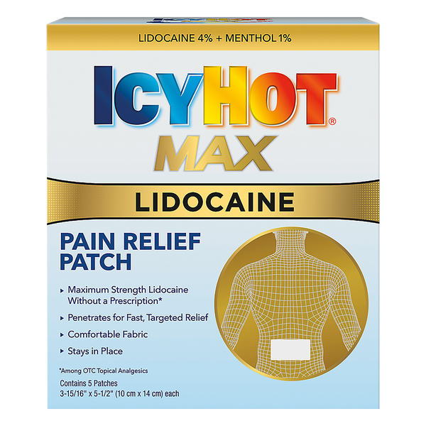 Icy Hot Lidocaine Patch, Max Strength, Plus Mentol
