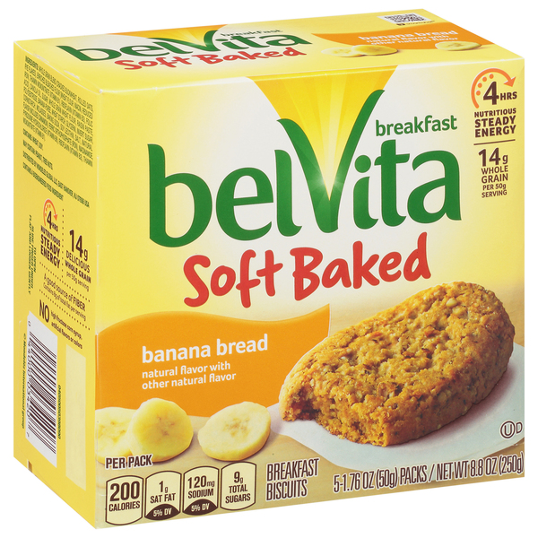 belVita Breakfast Biscuits, Banana Bread, Soft Baked