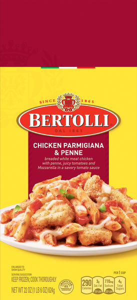 Bertolli Chicken Parmigiana & Penne With Mozzarella in a Savory Tomato Sauce Frozen Meal