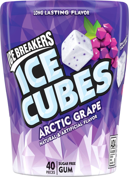 Ice Breakers Gum, Sugar Free, Arctic Grape, Ice Cubes