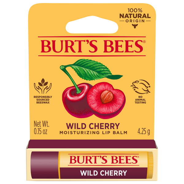 Burt's Bees Lip Balm, Wild Cherry, Moisturizing