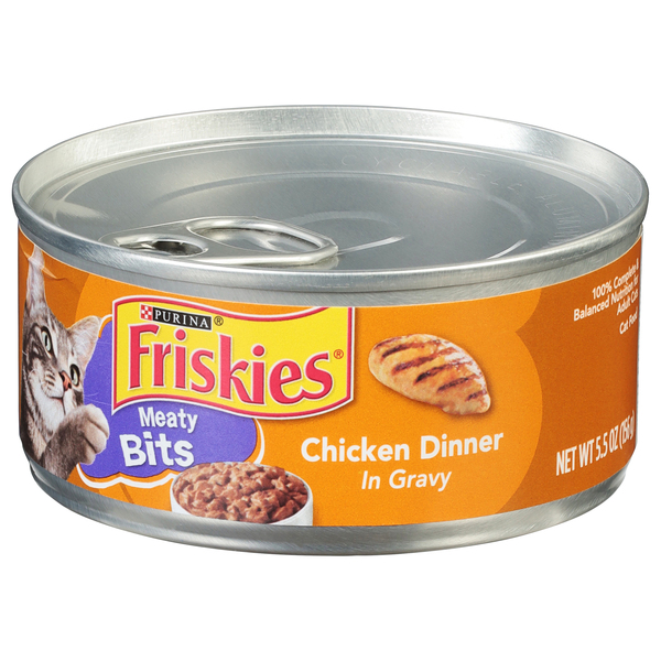 Friskies Cat Food, Chicken Dinner in Gravy, Meaty Bits