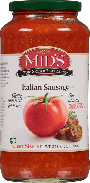 Mid's Pasta Sauce, Italian Sausage, Quart Size!