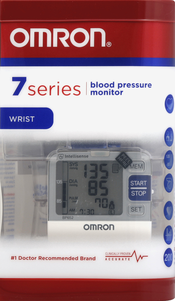 Omron Monitor, Blood Pressure, Wrist, 7 Series