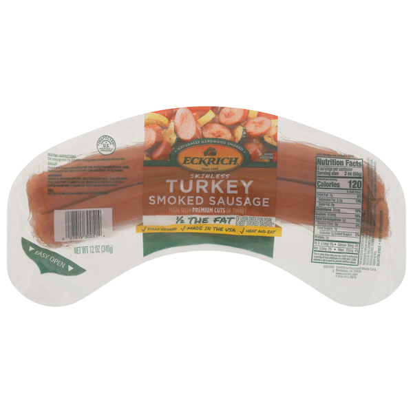 Eckrich Sausage, Smoked, Skinless, Turkey