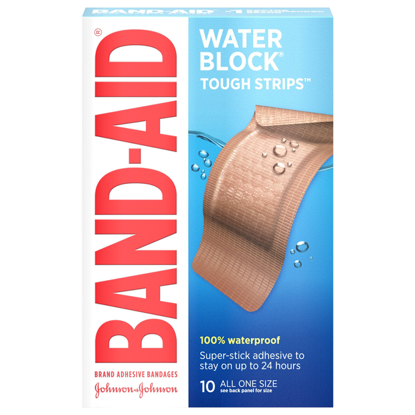 Band-Aid Bandages, Adhesive, Tough Strips, All One Size